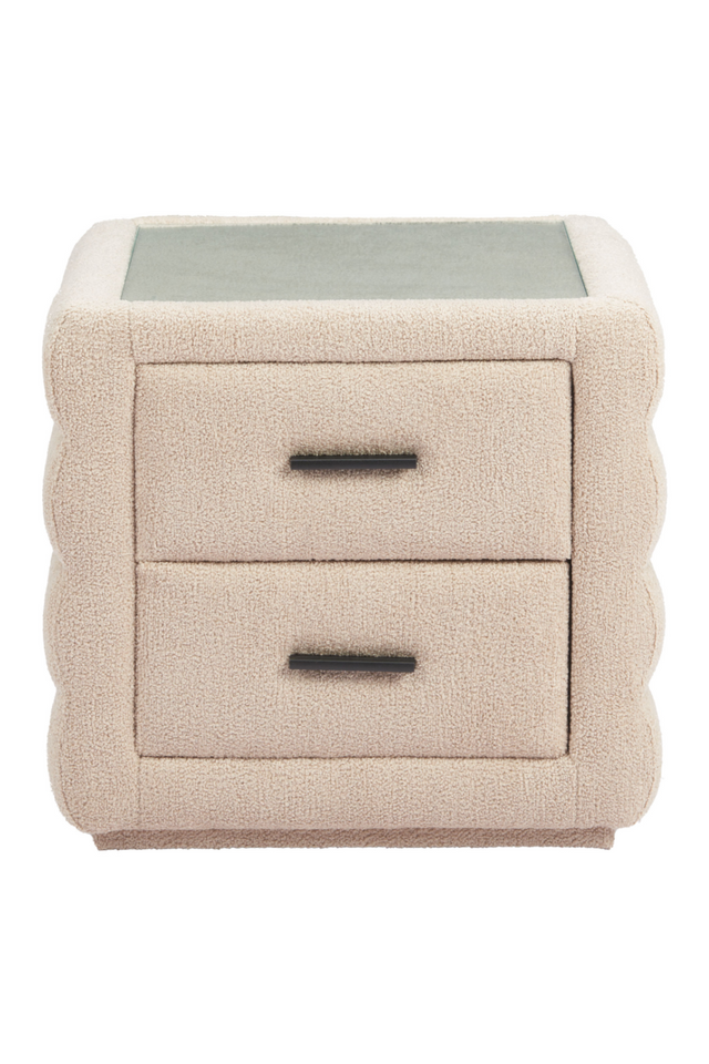 Beige Shearling 2-Drawer Nightstand | OROA Modern Soffice | Oroa.com