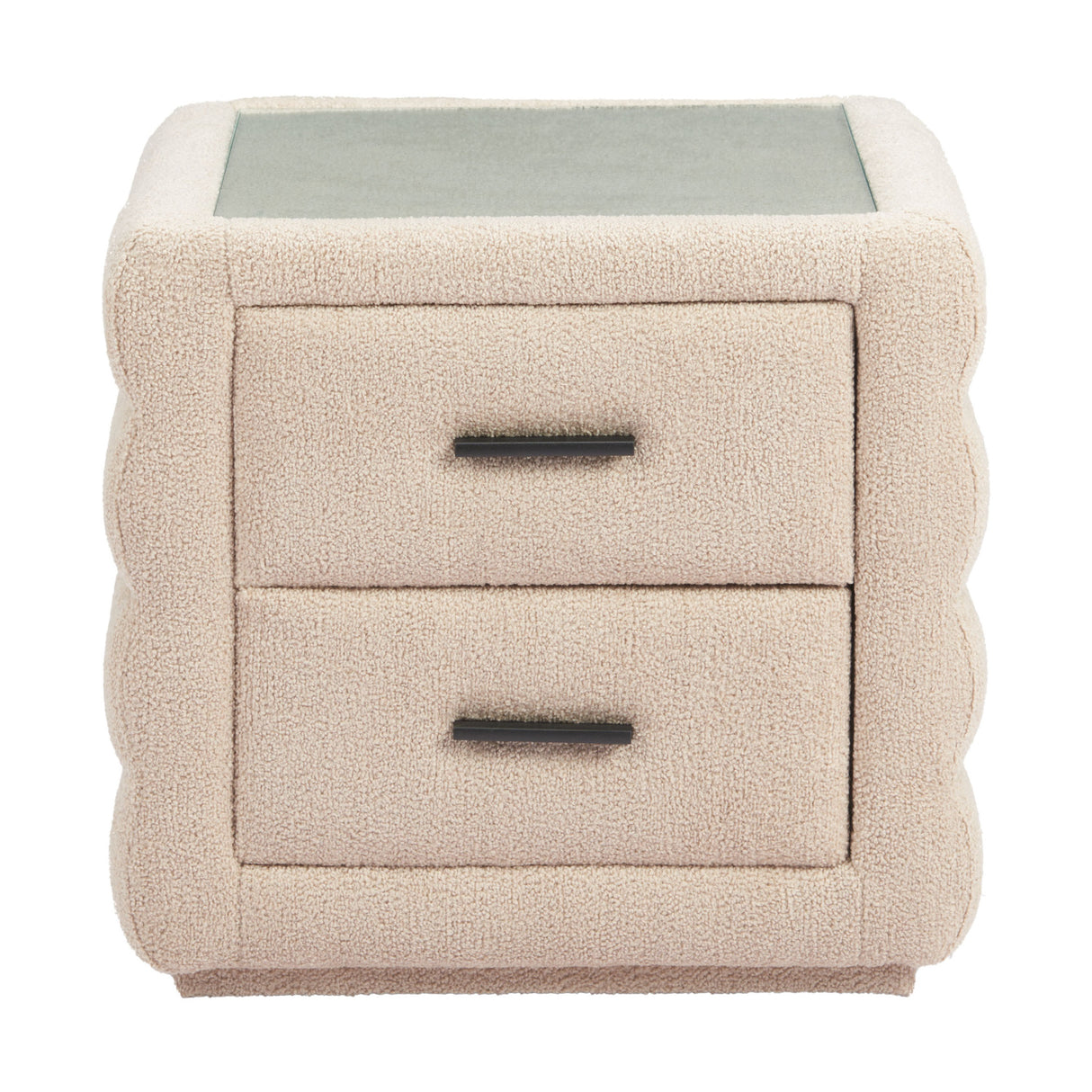 Beige Shearling 2-Drawer Nightstand | OROA Modern Soffice | Oroa.com