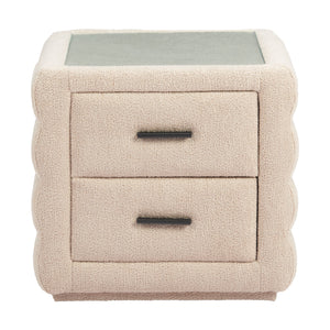 Beige Shearling 2-Drawer Nightstand | OROA Modern Soffice | Oroa.com