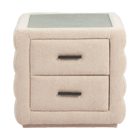 Beige Shearling 2-Drawer Nightstand | OROA Modern Soffice | Oroa.com