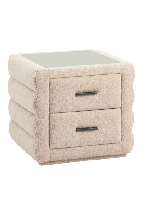 Beige Shearling 2-Drawer Nightstand | OROA Modern Soffice | Oroa.com