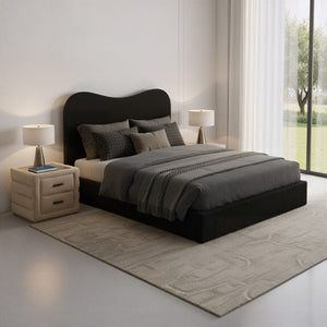 Beige Shearling 2-Drawer Nightstand | OROA Modern Soffice | Oroa.com