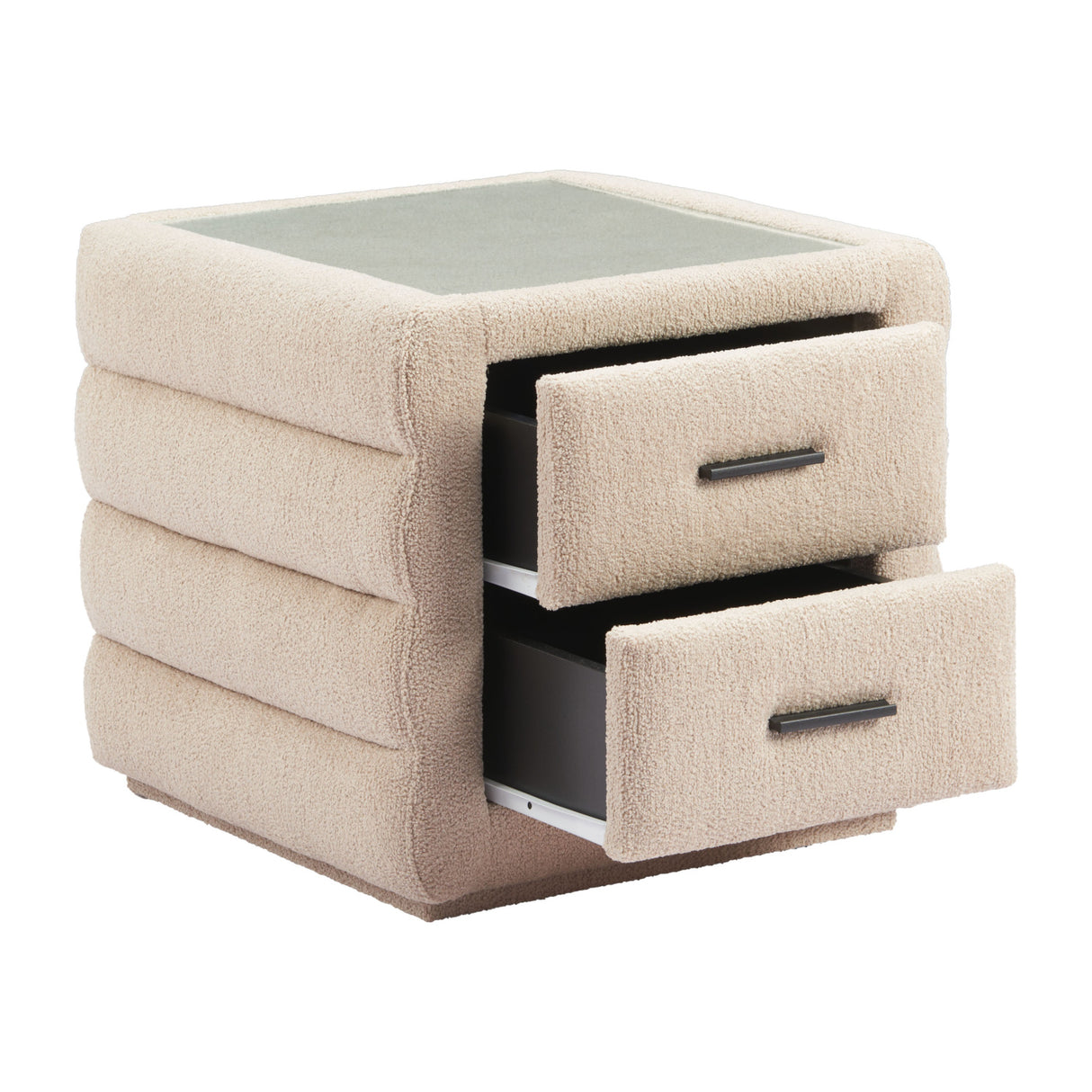 Beige Shearling 2-Drawer Nightstand | OROA Modern Soffice | Oroa.com