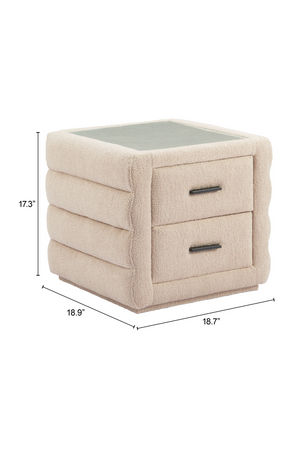 Beige Shearling 2-Drawer Nightstand | OROA Modern Soffice | Oroa.com