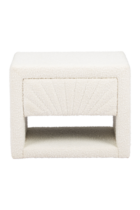 White Fabric 1-Drawer Nightstand | OROA Modern Barris | Oroa.com