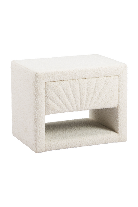 White Fabric 1-Drawer Nightstand | OROA Modern Barris | Oroa.com