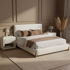   White Fabric 1-Drawer Nightstand | Oroa.com