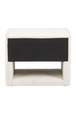 White Fabric 1-Drawer Nightstand | OROA Modern Barris | Oroa.com