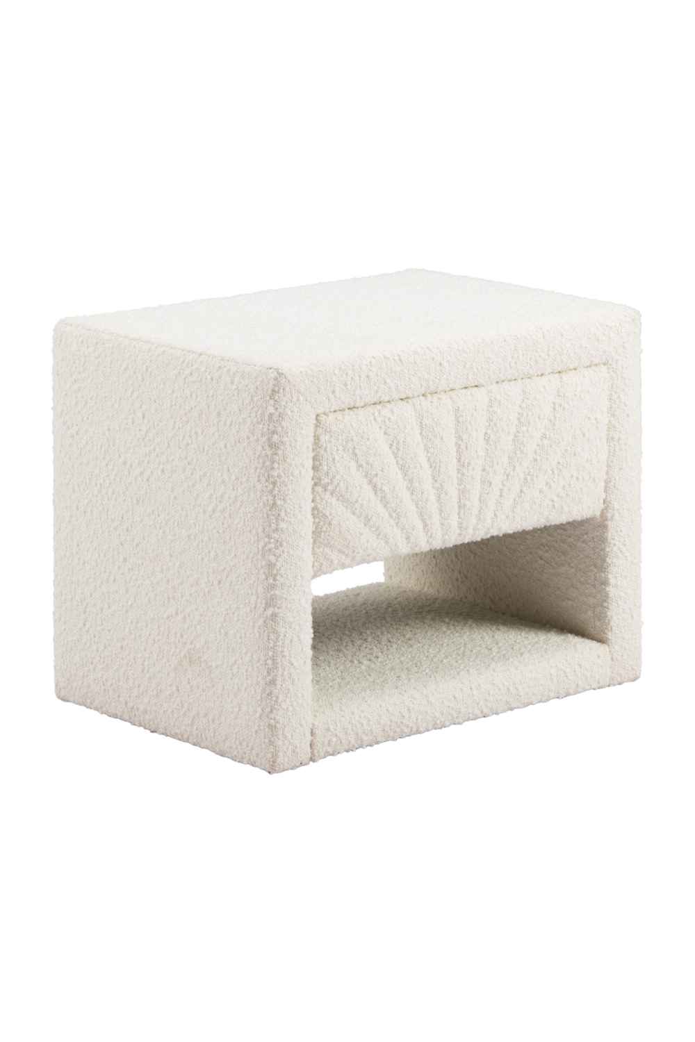White Fabric 1-Drawer Nightstand | OROA Modern Barris | Oroa.com