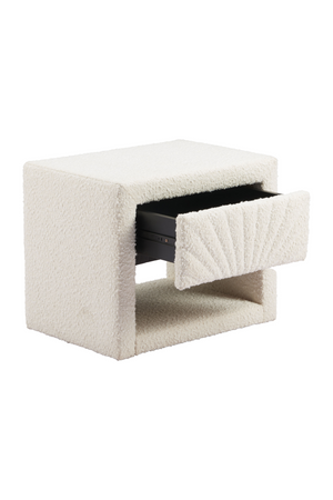 White Fabric 1-Drawer Nightstand | OROA Modern Barris | Oroa.com