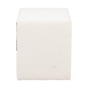  White Fabric 1-Drawer Nightstand | Oroa.com