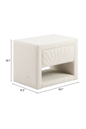 White Fabric 1-Drawer Nightstand | OROA Modern Barris | Oroa.com
