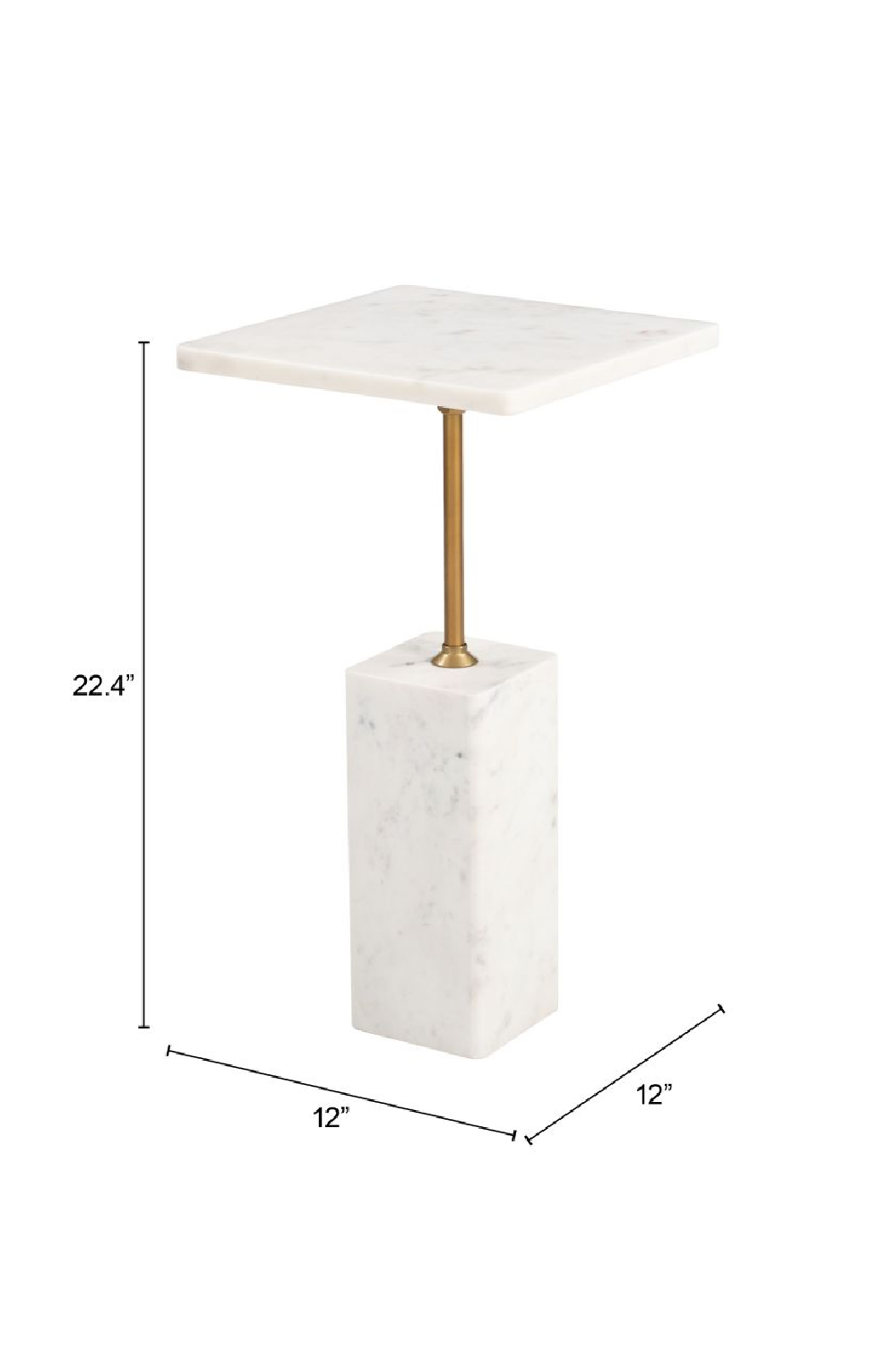 Square White Marble Side Table | OROA Modern Naht | OROA.com