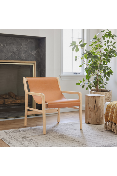 Tan Leather Accent Chair | OROA Modern Doek | Oroa.com
