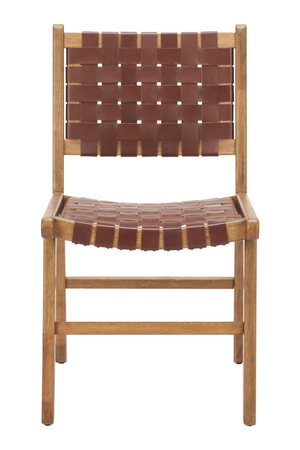 Brown Woven Leather Dining Chair | OROA Modern Feder | Oroa.com