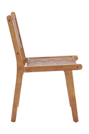 Brown Woven Leather Dining Chair | OROA Modern Feder | Oroa.com