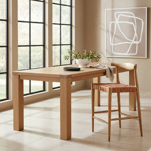 Tan Woven Leather Counter Stool | OROA Modern Bandani