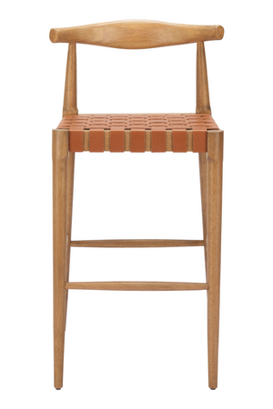 Tan Woven Leather Bar Stool | OROA Modern Bandani | Oroa.com