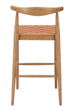 Tan Woven Leather Bar Stool | OROA Modern Bandani | Oroa.com
