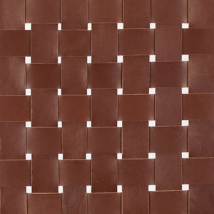 Brown Woven Leather Bench | OROA Modern Bandani