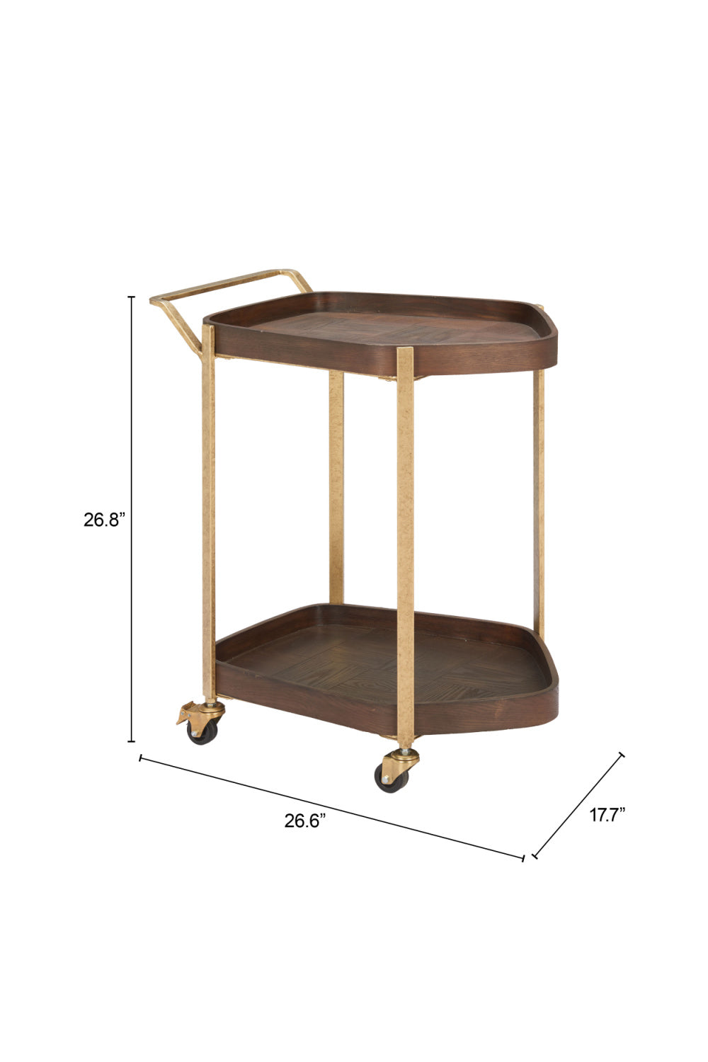 Walnut Veneer Bar Cart | OROA Modern Stela | Oroa.com