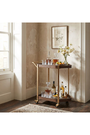 Walnut Veneer Bar Cart | OROA Modern Stela | Oroa.com