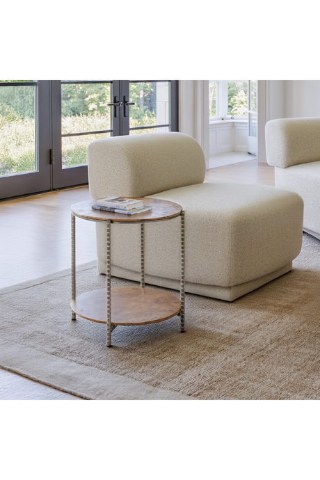 Burl Veneer 2-Layer Side Table | OROA Modern Adna | Oroa.com