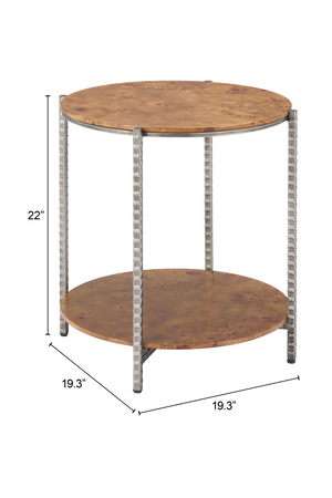 Burl Veneer 2-Layer Side Table | OROA Modern Adna | Oroa.com
