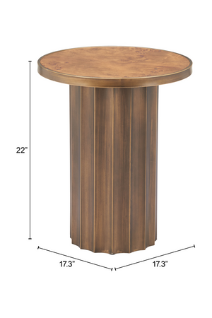 Burl Veneer Round Side Table | OROA Modern Afinato | Oroa.com