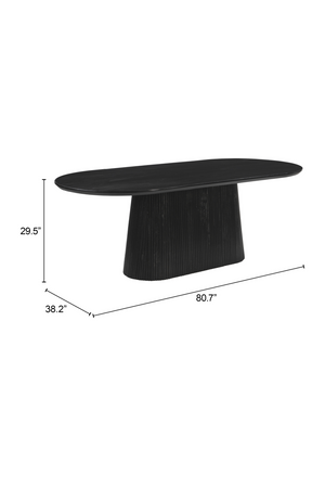 Black Mango Wood Dining Table | OROA Modern Sulco | Oroa.com