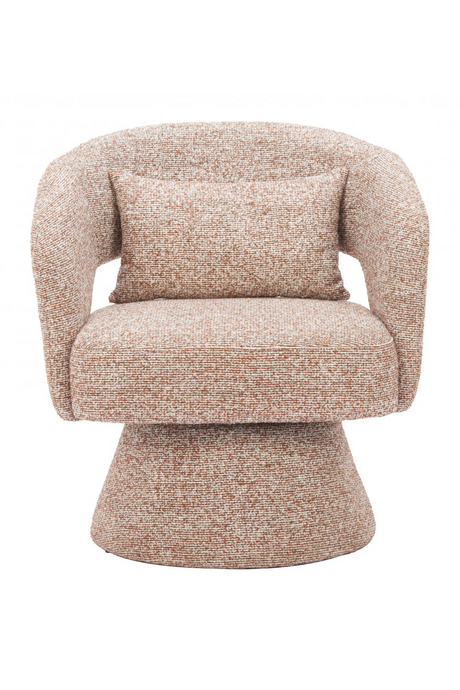 Speckled Brown Shearling Swivel Chair | OROA Modern Liva | Oroa.com