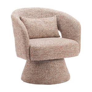   Speckled Brown Shearling Swivel Chair | Oroa.com