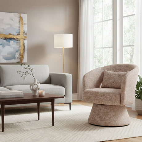   Speckled Brown Shearling Swivel Chair | Oroa.com