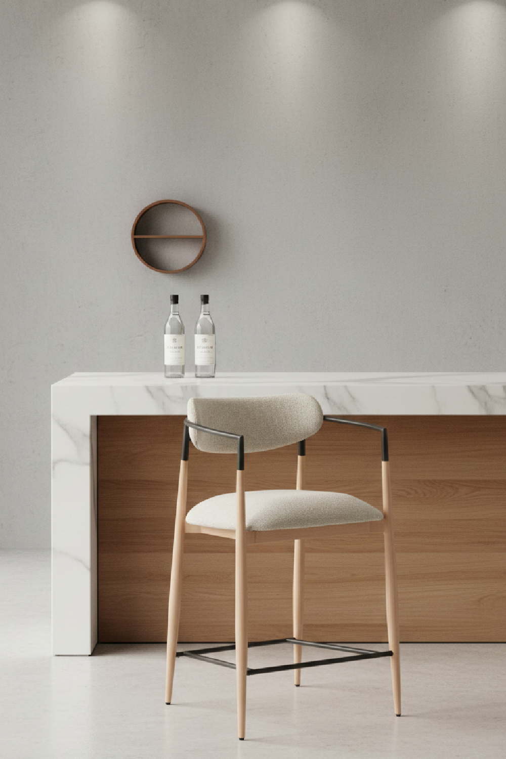 Gray Fabric Modern Counter Stool | OROA Modern Equinox