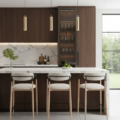   Gray Fabric Modern Bar Stool | Oroa.com