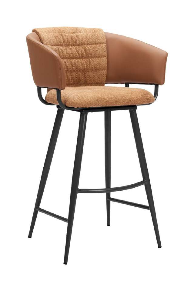Brown Leather Bar Stools (2) | OROA Modern Juno | Oroa.com