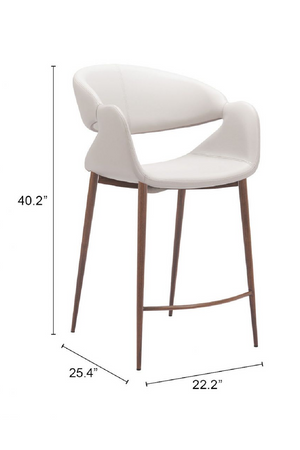 Beige Cut-Out Back Counter Stool | OROA Modern Limay | Oroa.com