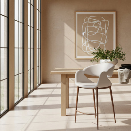 Beige Cut-Out Back Counter Stool | OROA Modern Limay