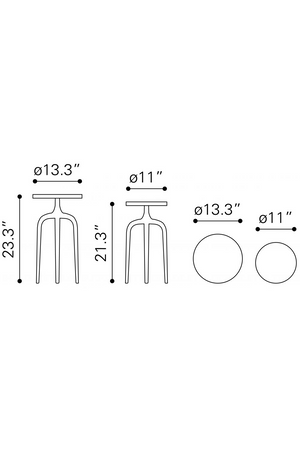 Antique Gold Accent Table Set | OROA Modern Como | Oroa.com