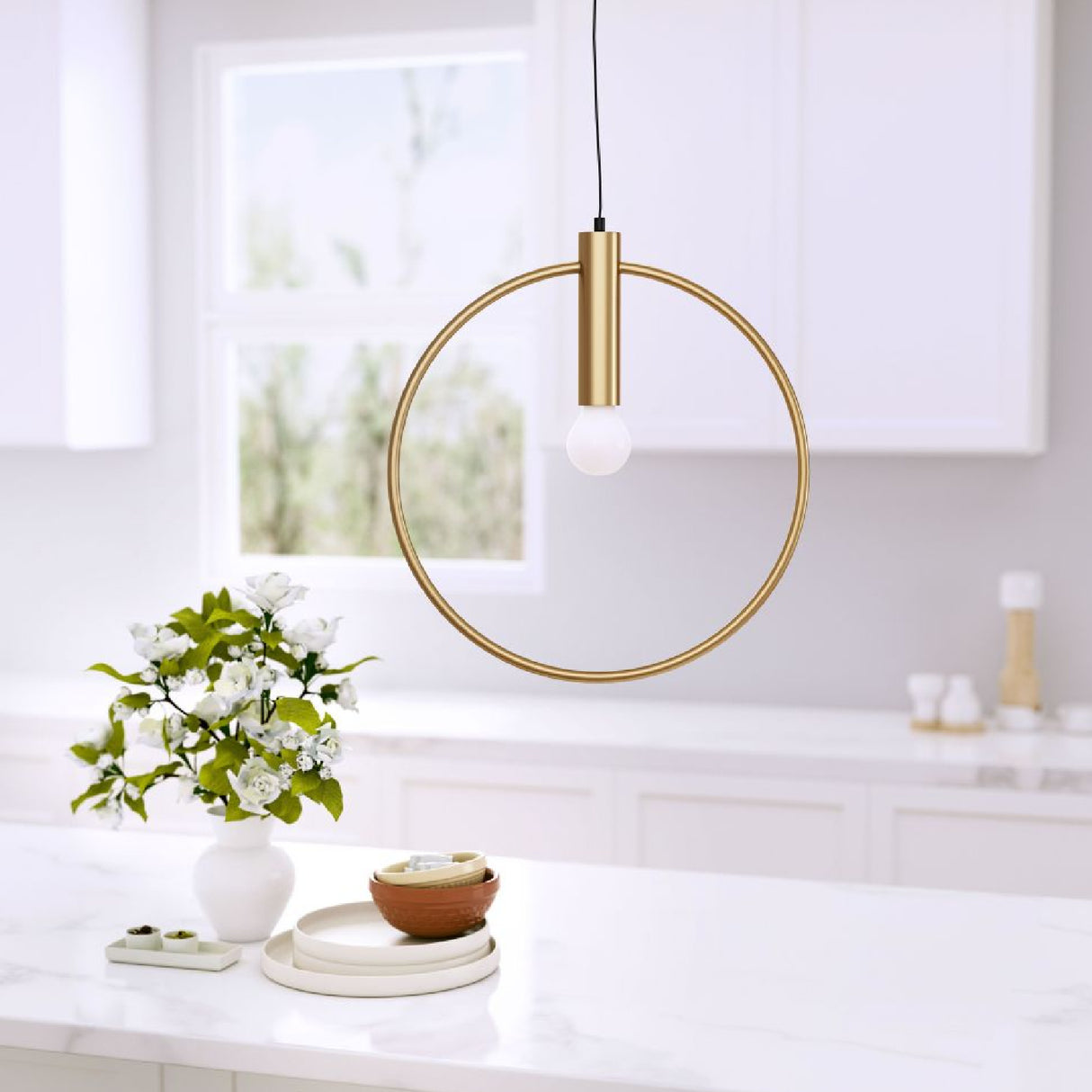   Brass Ring Pendant Lamp | Oroa.com