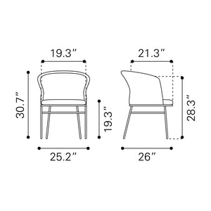   Contemporary Black Outdoor Dining Chairs (2) | Oroa.com