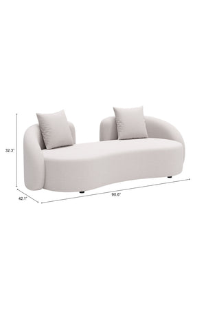 Beige Freeform Outdoor Loveseat | OROA Modern Sunny Isles | Oroa.com