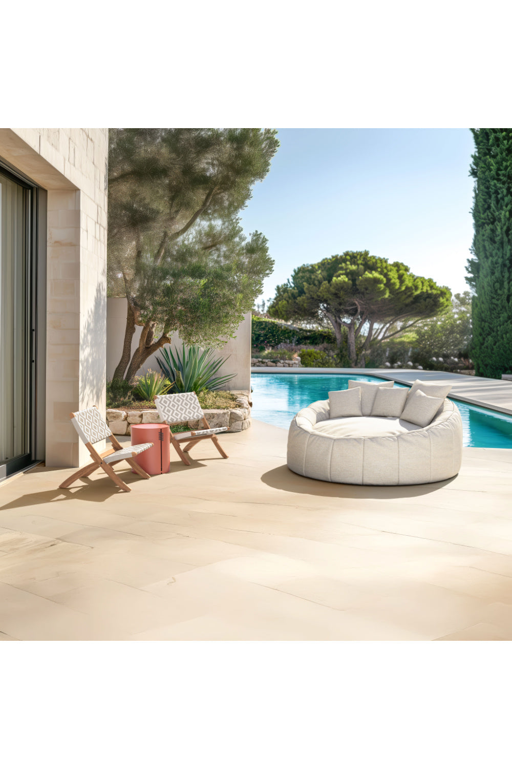 Brown Aluminum Outdoor Side Table | OROA Modern Bayu | Oroa.com