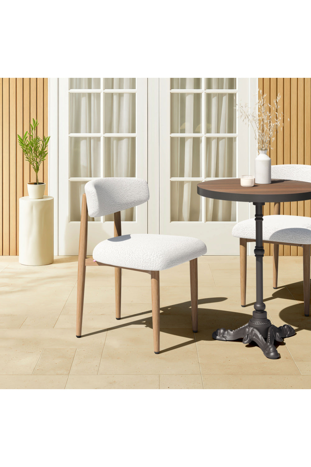   White Padded Outdoor Dining Chair | Oroa.com