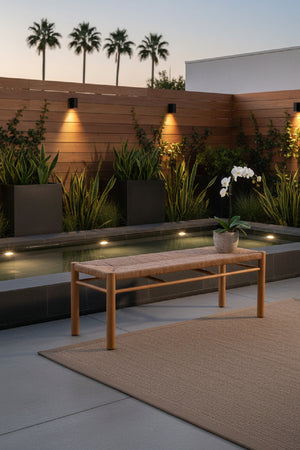 Rattan Look Outdoor Bench | OROA Modern Iska | Oroa.com