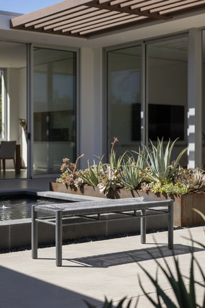 Rattan Look Outdoor Bench | OROA Modern Iska | Oroa.com