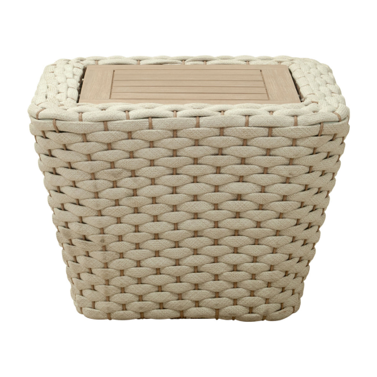White Woven Square Outdoor Coffee Table | OROA Modern Antul