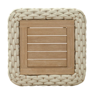 White Woven Square Outdoor Coffee Table | OROA Modern Antul