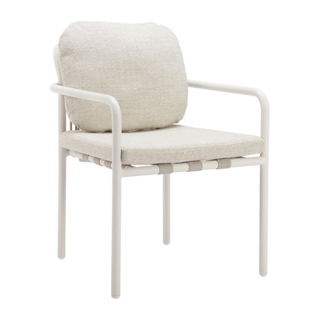   Beige Upholstered Outdoor Dining Chairs (2) | Oroa.com