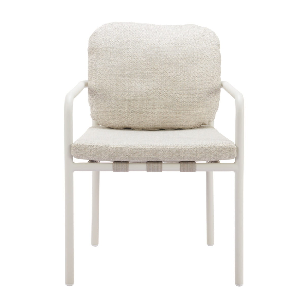   Beige Upholstered Outdoor Dining Chairs (2) | Oroa.com